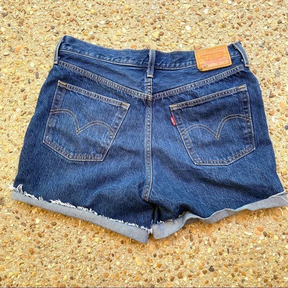 Levi's 501 Button Fly High Rise Cut Off Jean Shorts Size W 29 - Picture 9 of 9